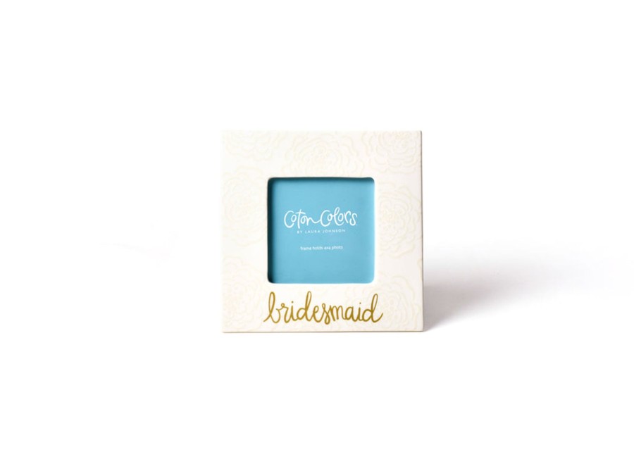 Commemorative Keepsakes Coton Colors by Laura Johnson | Ecru Floral Bridesmaid Square Frame