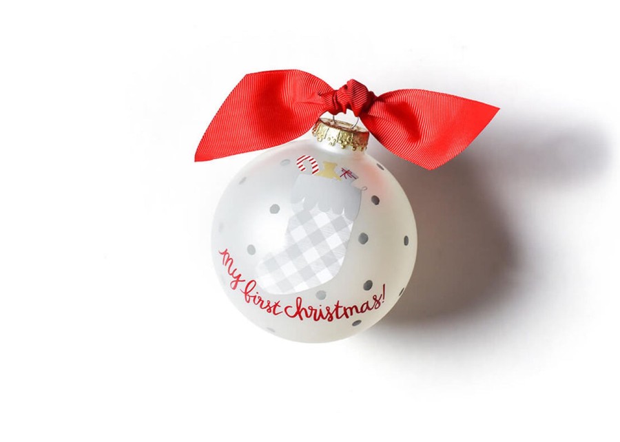 Ornaments Coton Colors by Laura Johnson | My First Christmas Buffalo Stocking Glass Ornament