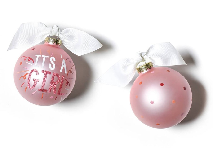 Ornaments Coton Colors by Laura Johnson | It'S A Girl Popper Glass Ornament