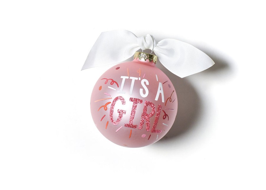 Ornaments Coton Colors by Laura Johnson | It'S A Girl Popper Glass Ornament