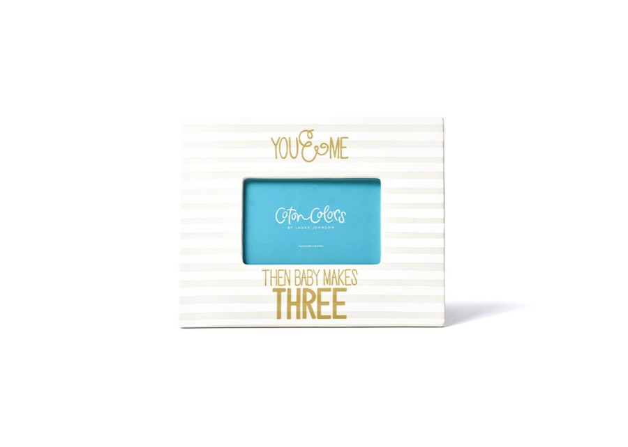 Commemorative Keepsakes Coton Colors by Laura Johnson | You & Me Then Baby Makes Three Stripe Frame