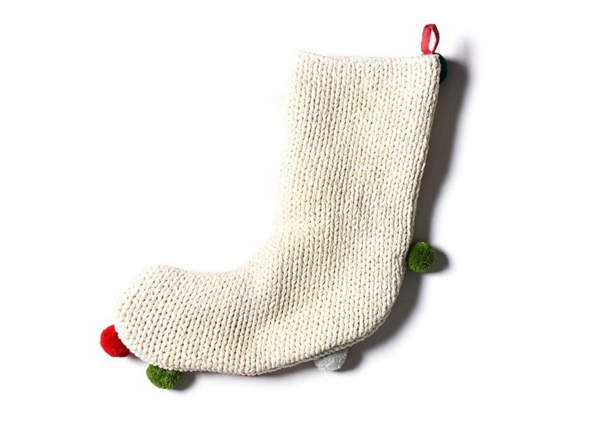 Home Coton Colors by Laura Johnson | Knit Stocking With Pom Poms