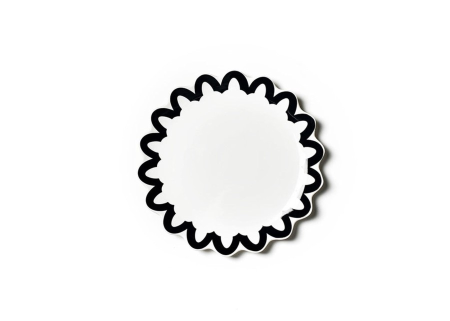 Tabletop Coton Colors by Laura Johnson | Black Arabesque Trim Scallop Dinner Plate Set Of 4