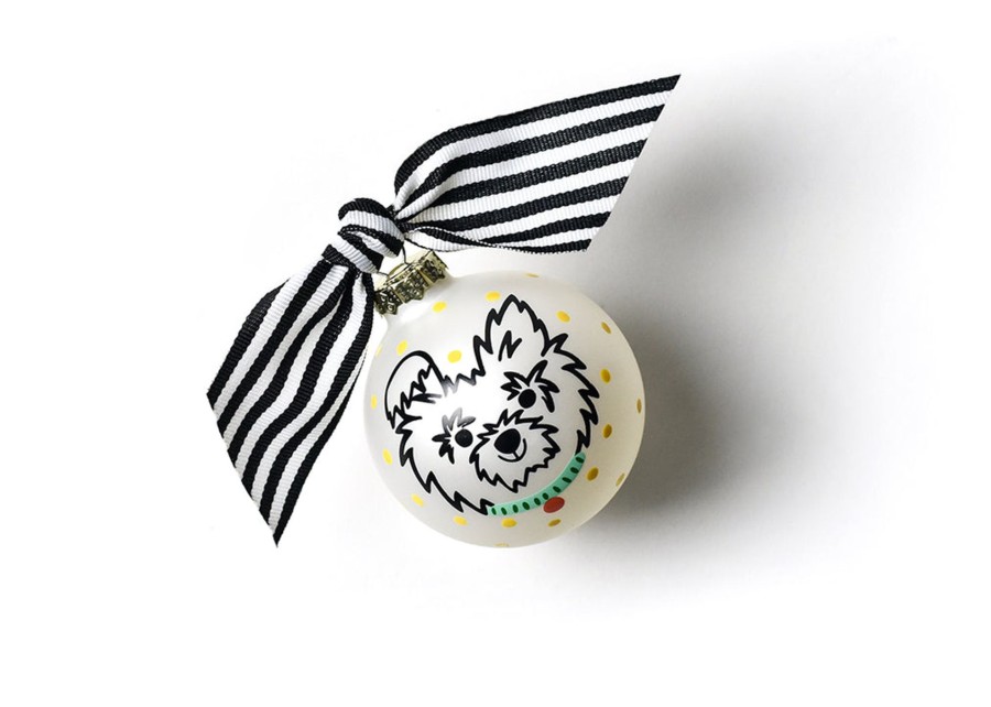 Commemorative Keepsakes Coton Colors by Laura Johnson | Pet Portrait Glass Ornament - Fluffy