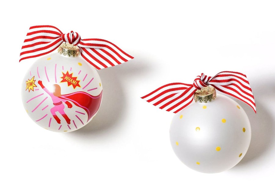 Ornaments Coton Colors by Laura Johnson | Superhero Girl Glass Ornament