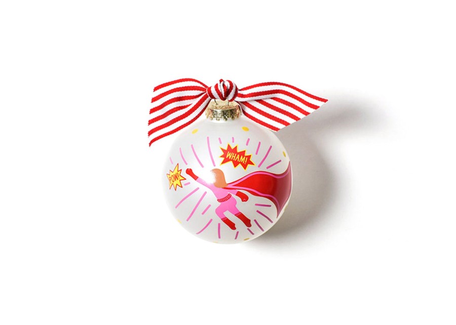 Ornaments Coton Colors by Laura Johnson | Superhero Girl Glass Ornament