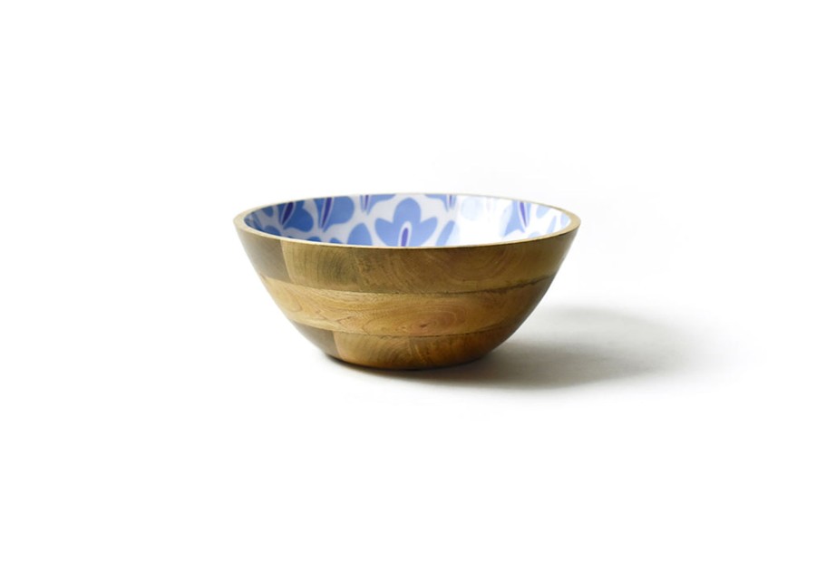 Entertaining Coton Colors by Laura Johnson | Iris Blue Sprout Mango Wood Footed Bowl