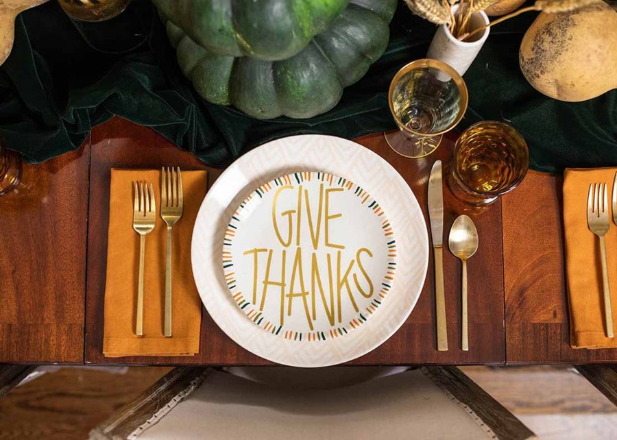 Tabletop Coton Colors by Laura Johnson | Dusk Give Thanks Salad Plate