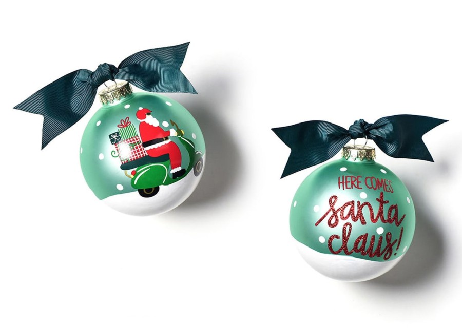 Ornaments Coton Colors by Laura Johnson | Here Comes Santa Claus Glass Ornament