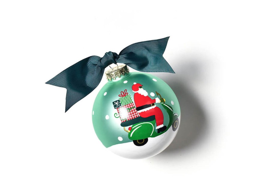 Ornaments Coton Colors by Laura Johnson | Here Comes Santa Claus Glass Ornament