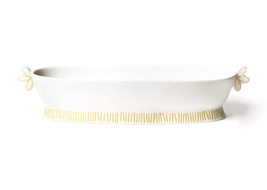 Entertaining Coton Colors by Laura Johnson | Deco Gold Scallop Oval Handled Bowl