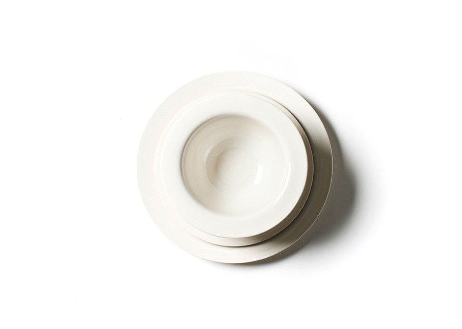 Tabletop Coton Colors by Laura Johnson | Signature White Rimmed Dinnerware 12 Piece Set