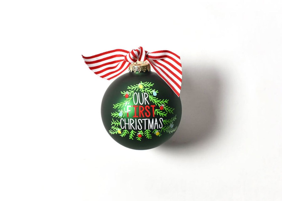 Commemorative Keepsakes Coton Colors by Laura Johnson | Our First Christmas Tree Glass Ornament