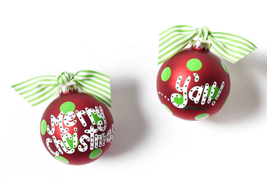 Ornaments Coton Colors by Laura Johnson | Merry Christmas Y'All Glass Ornament