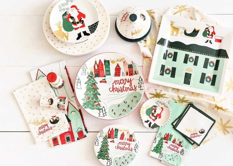 Entertaining Coton Colors by Laura Johnson | Christmas In The Village Town Round Trivet