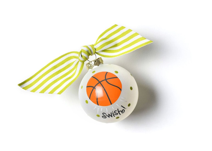 Commemorative Keepsakes Coton Colors by Laura Johnson | Basketball Glass Ornament