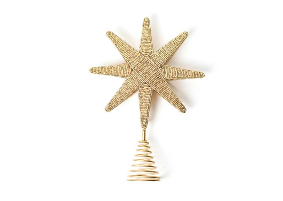 Home Coton Colors by Laura Johnson | Gold Beaded Star Large Tree Topper