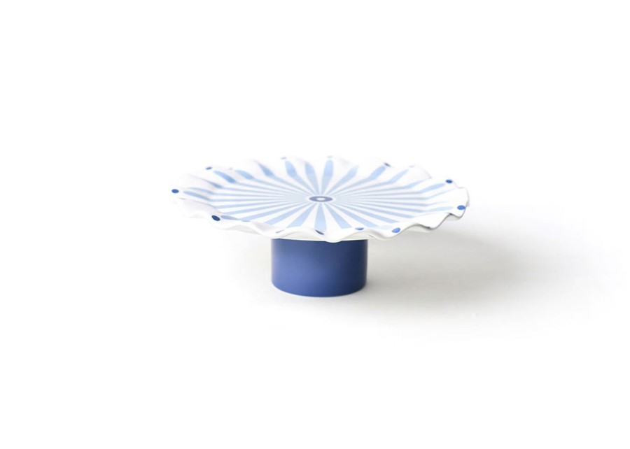 Entertaining Coton Colors by Laura Johnson | Iris Blue Burst Small Ruffle Cake Stand