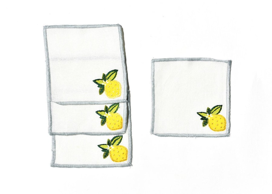 Entertaining Coton Colors by Laura Johnson | Lemon Citrus Cocktail Napkins, Set Of 4