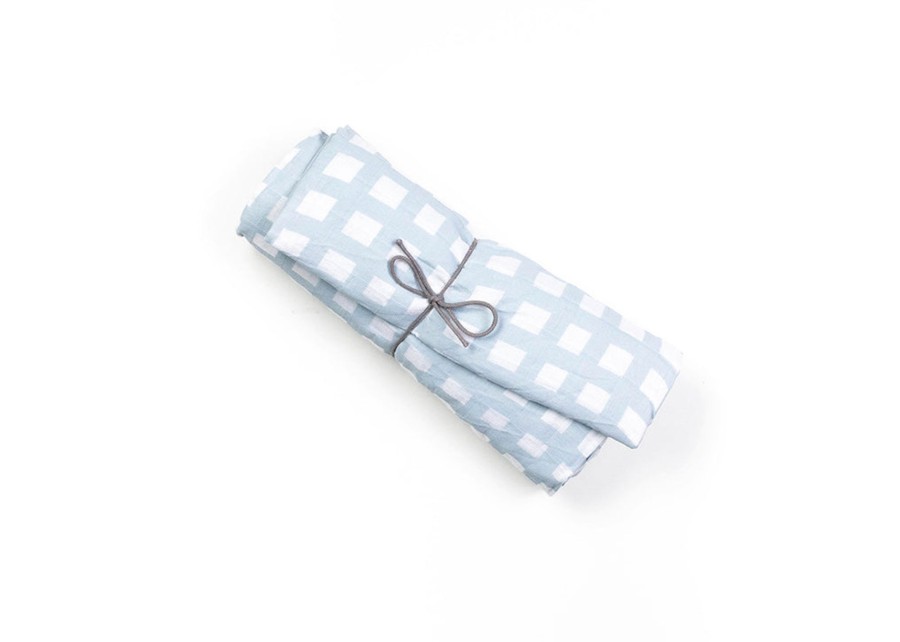 Commemorative Keepsakes Coton Colors by Laura Johnson | Blue Gingham Swaddle