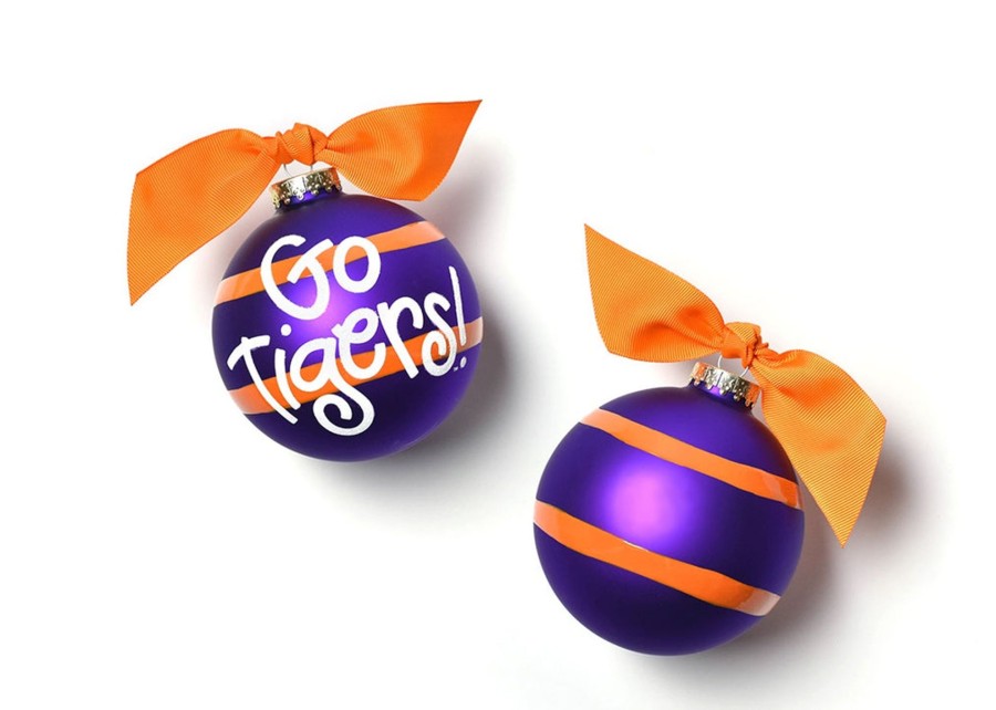 Ornaments Coton Colors by Laura Johnson | Clemson University Stripe Glass Ornament