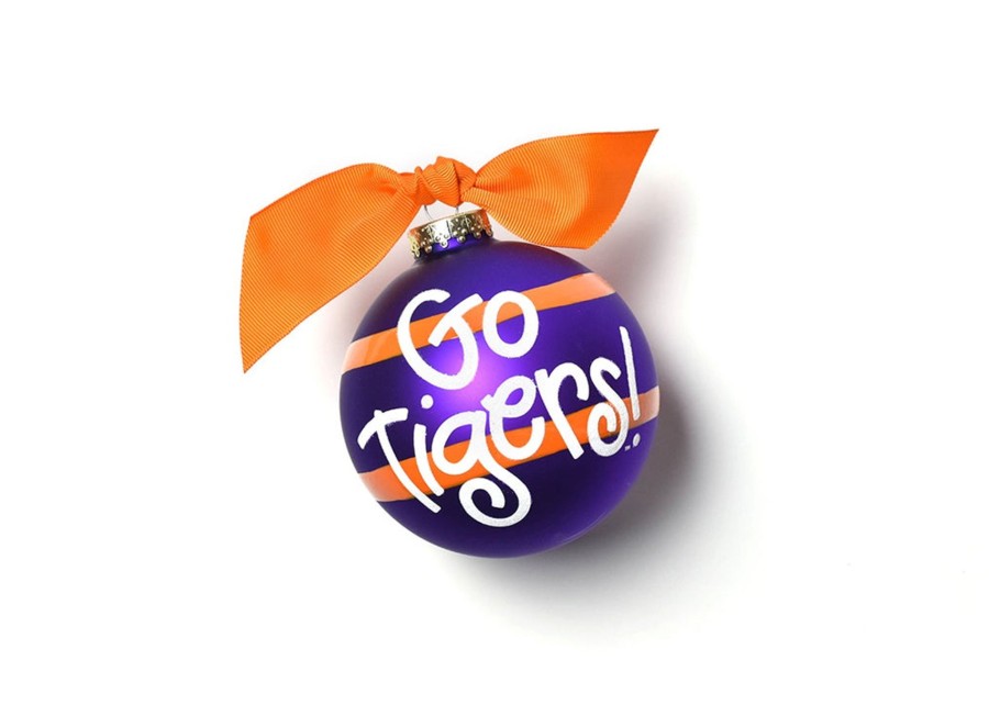 Ornaments Coton Colors by Laura Johnson | Clemson University Stripe Glass Ornament