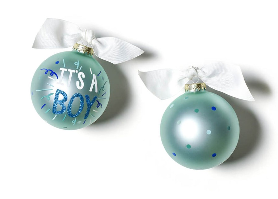 Ornaments Coton Colors by Laura Johnson | It'S A Boy Popper Glass Ornament