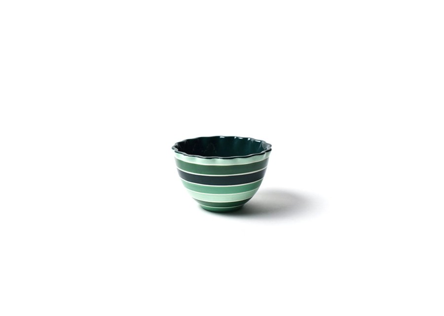 Entertaining Coton Colors by Laura Johnson | Emerald Stripe Ruffle Appetizer Bowl