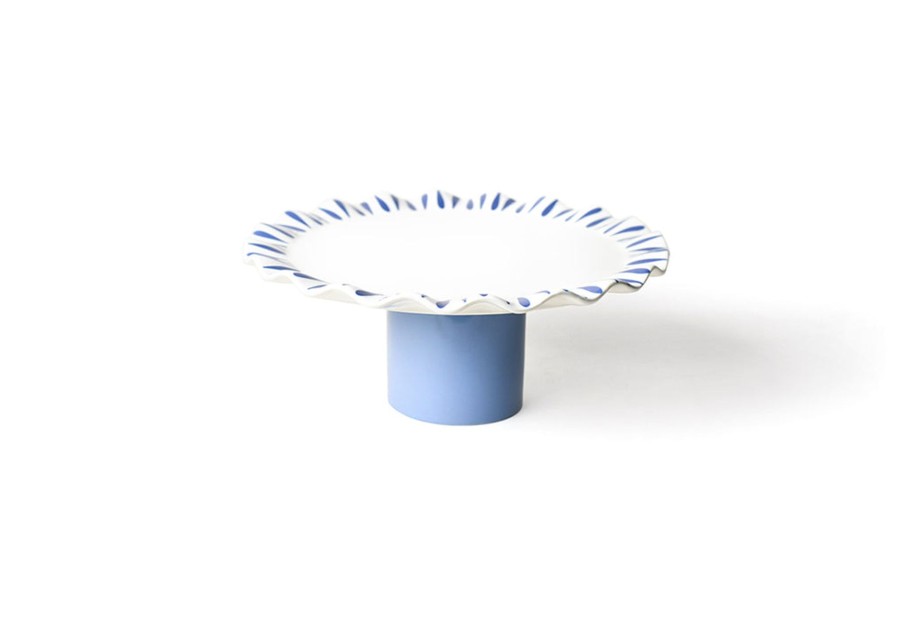 Entertaining Coton Colors by Laura Johnson | Iris Blue Drop Large Ruffle Cake Stand