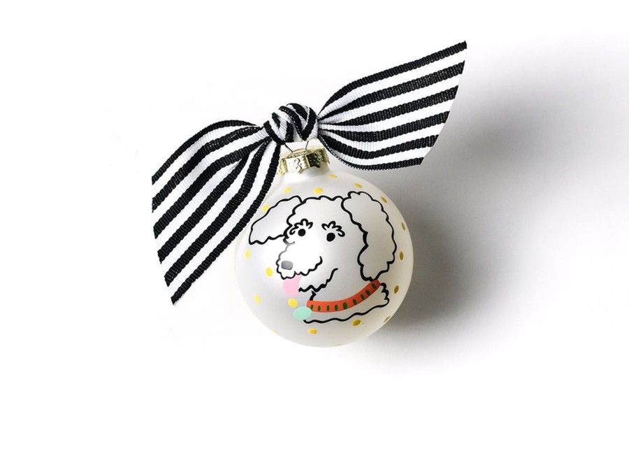 Commemorative Keepsakes Coton Colors by Laura Johnson | Pet Portrait Glass Ornament - Curly