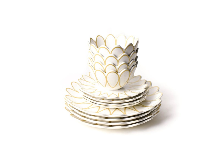 Tabletop Coton Colors by Laura Johnson | Deco Gold Scallop Dinnerware 12 Piece Set